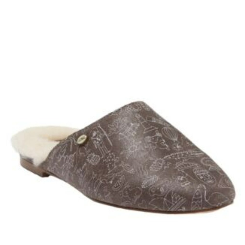 Australia Luxe Collective  Marcos Leather/Shearling Slide Mule Shoe NWT $190